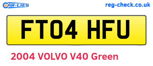 FT04HFU are the vehicle registration plates.