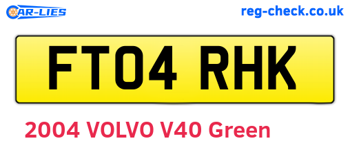 FT04RHK are the vehicle registration plates.