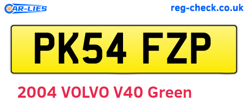 PK54FZP are the vehicle registration plates.