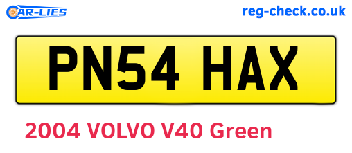 PN54HAX are the vehicle registration plates.