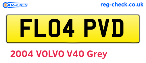 FL04PVD are the vehicle registration plates.