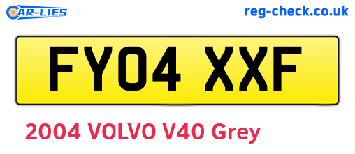 FY04XXF are the vehicle registration plates.