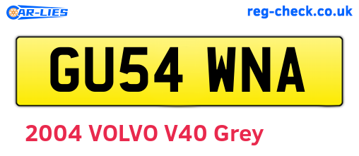 GU54WNA are the vehicle registration plates.