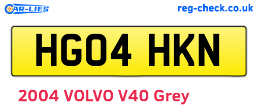 HG04HKN are the vehicle registration plates.