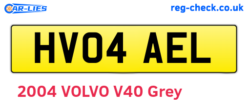 HV04AEL are the vehicle registration plates.