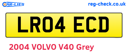 LR04ECD are the vehicle registration plates.