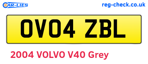 OV04ZBL are the vehicle registration plates.