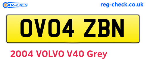 OV04ZBN are the vehicle registration plates.