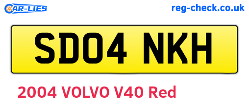 SD04NKH are the vehicle registration plates.