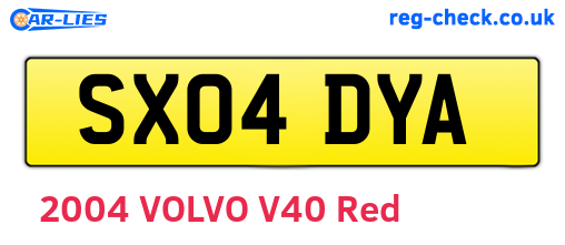 SX04DYA are the vehicle registration plates.
