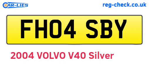 FH04SBY are the vehicle registration plates.