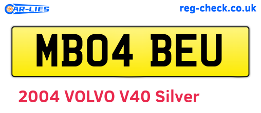 MB04BEU are the vehicle registration plates.