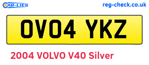 OV04YKZ are the vehicle registration plates.