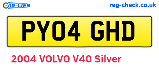 PY04GHD are the vehicle registration plates.