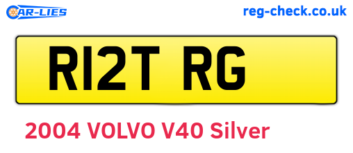 R12TRG are the vehicle registration plates.