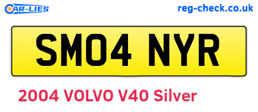 SM04NYR are the vehicle registration plates.