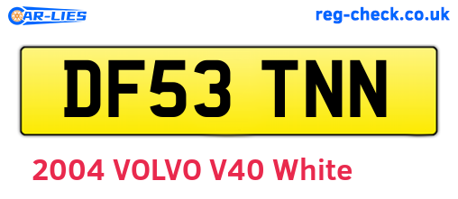DF53TNN are the vehicle registration plates.