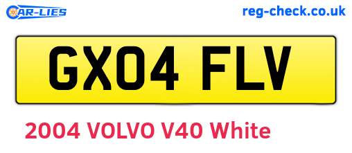 GX04FLV are the vehicle registration plates.