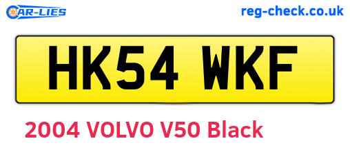 HK54WKF are the vehicle registration plates.