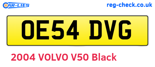 OE54DVG are the vehicle registration plates.