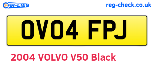 OV04FPJ are the vehicle registration plates.