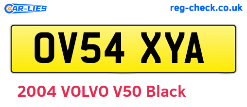 OV54XYA are the vehicle registration plates.