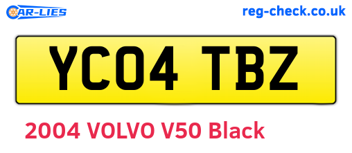 YC04TBZ are the vehicle registration plates.