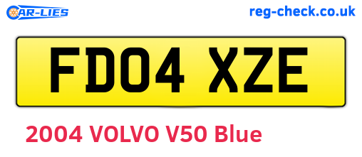 FD04XZE are the vehicle registration plates.