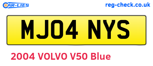 MJ04NYS are the vehicle registration plates.