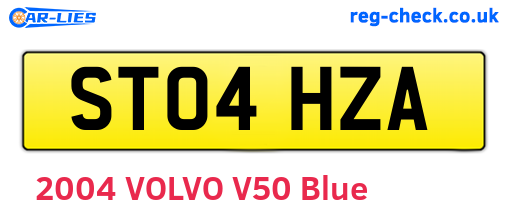 ST04HZA are the vehicle registration plates.