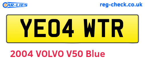 YE04WTR are the vehicle registration plates.