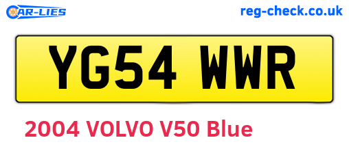 YG54WWR are the vehicle registration plates.