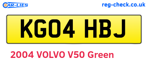 KG04HBJ are the vehicle registration plates.