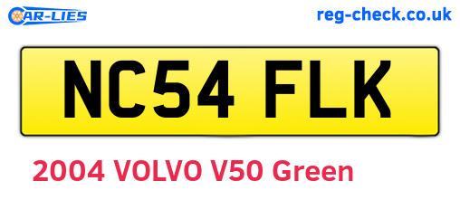 NC54FLK are the vehicle registration plates.