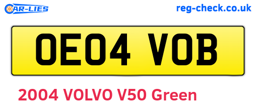 OE04VOB are the vehicle registration plates.