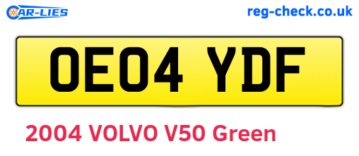 OE04YDF are the vehicle registration plates.