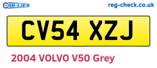 CV54XZJ are the vehicle registration plates.