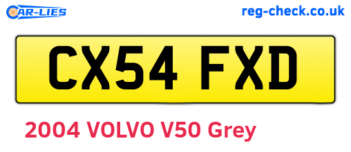 CX54FXD are the vehicle registration plates.