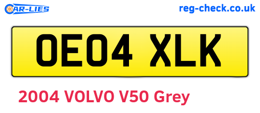 OE04XLK are the vehicle registration plates.