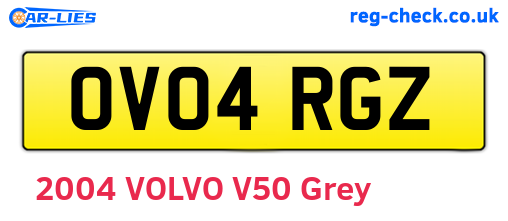 OV04RGZ are the vehicle registration plates.