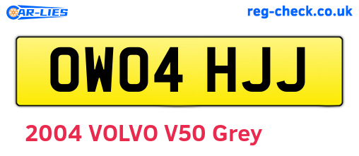 OW04HJJ are the vehicle registration plates.