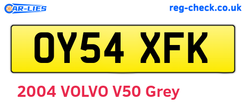 OY54XFK are the vehicle registration plates.