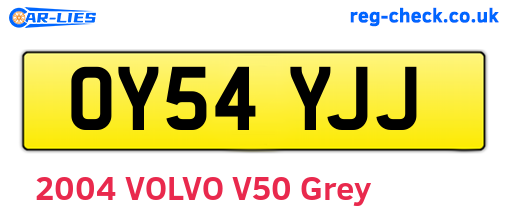 OY54YJJ are the vehicle registration plates.