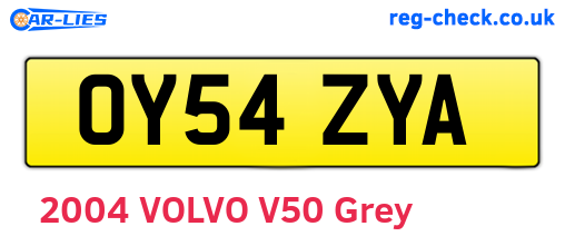 OY54ZYA are the vehicle registration plates.