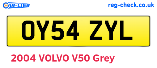 OY54ZYL are the vehicle registration plates.