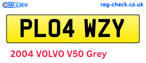 PL04WZY are the vehicle registration plates.