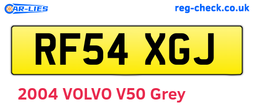 RF54XGJ are the vehicle registration plates.