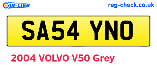 SA54YNO are the vehicle registration plates.