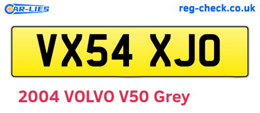 VX54XJO are the vehicle registration plates.