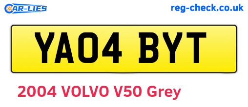 YA04BYT are the vehicle registration plates.